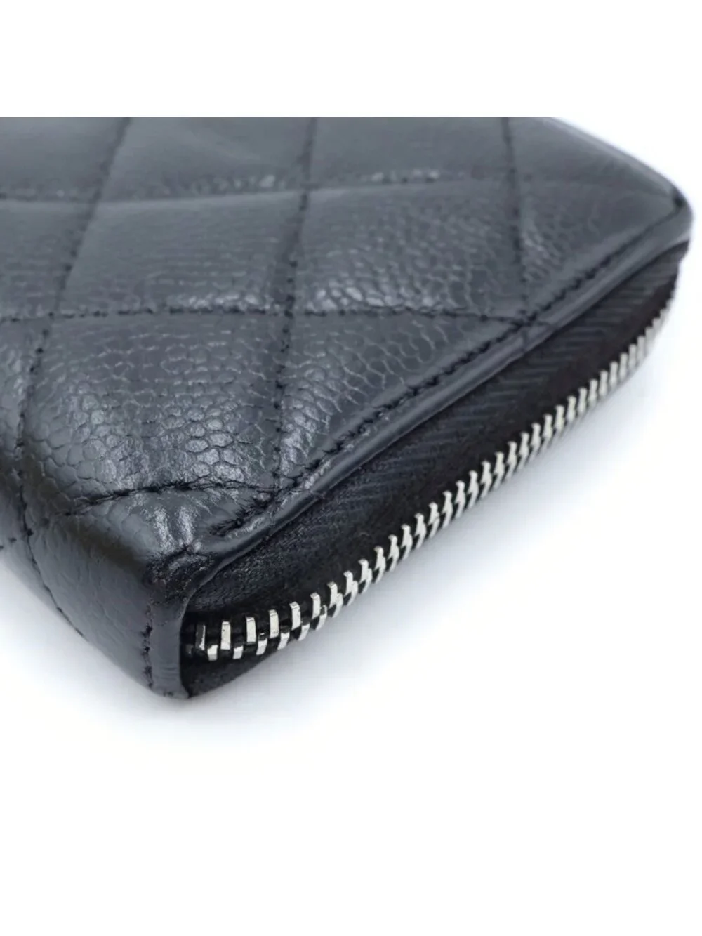 Chanel Caviar Quilted Round Zip Wallet Black
